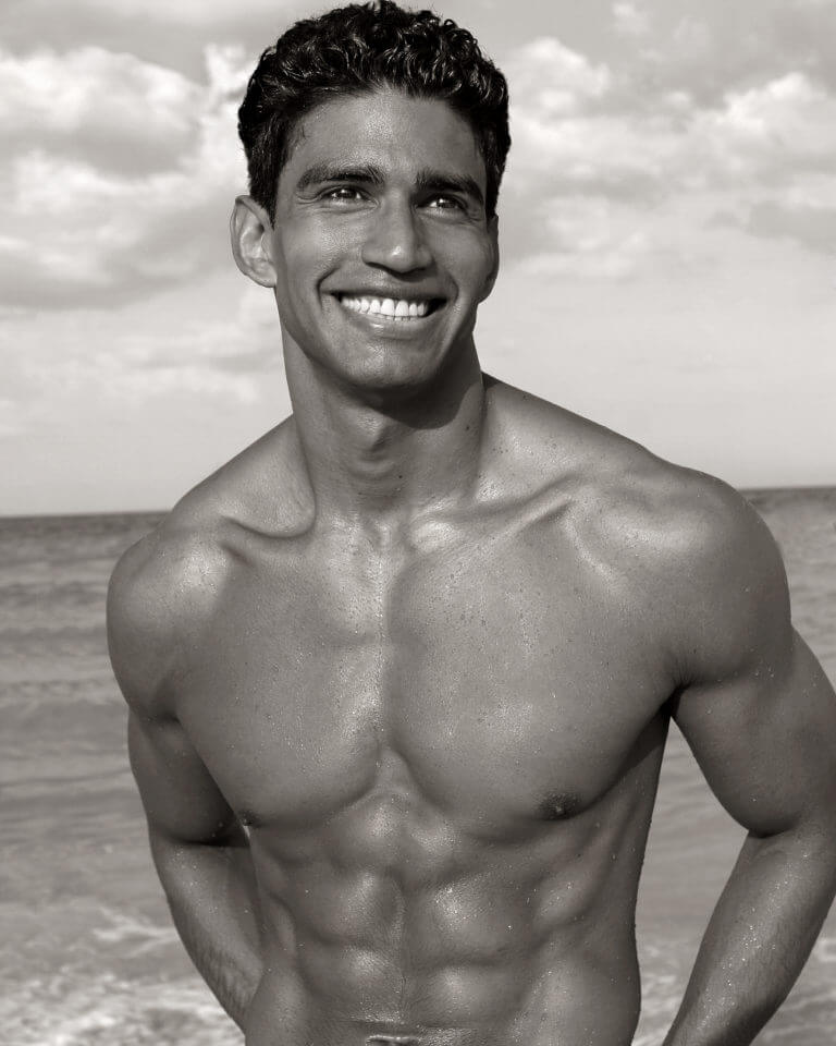 Christian Lopez black and white beach shot